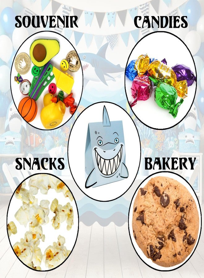 Tribello Jawsome Cardboard Shark Treat Boxes – 12 Pack | 4" x 5" x 2 1/4" | Ocean Theme Party Favor Boxes for Kids’ Birthdays, Baby Showers, and Beach Parties - Image 2